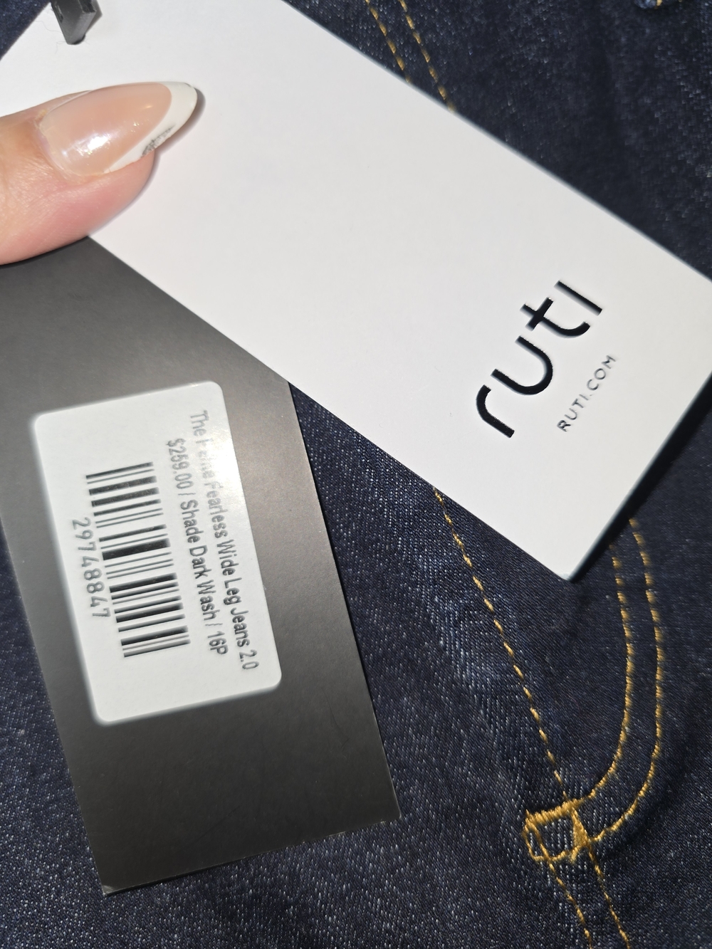Ruti The Petite FearlessWide Leg Barrel Jeans 2.0 Dark Blue Wash Size 16p - Picture 3 of 9